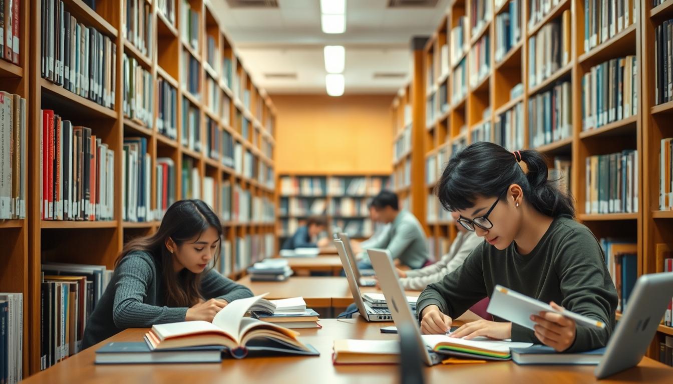 Students collaborating in study space
